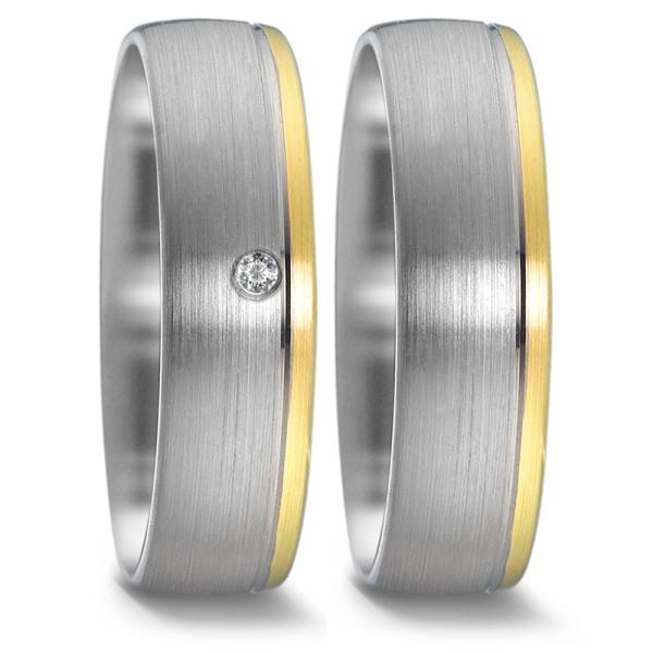 Weidner Trauringe Weiss-Gelbgold 61029 + 71029